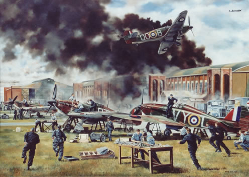 RAF Henlow. MU 13 under enemy air attack 1940
